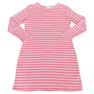Sail to Sable STS Pink White Striped Long Sleeve Shift Dress Small Resort Preppy